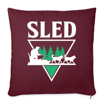 Mushing Traîneau à chiens Musher - Housse de coussin décorative 45 x 45 cm - bordeaux - Devant