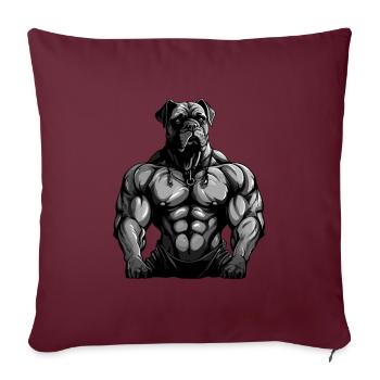 Gymnase d’entraînement des muscles du chien - Housse de coussin décorative 45 x 45 cm - bordeaux - Devant