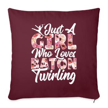Baton Twirling Baton Twirler Geschenk - Sofakissenbezug 45 x 45 cm - Burgunderrot - Vorne