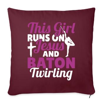 Baton Twirling Baton Twirler Geschenk - Sofakissenbezug 45 x 45 cm - Burgunderrot - Vorne