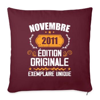 Cadeau D'anniversaire En Novembre 2011 - 2011 - Housse de coussin décorative 45 x 45 cm - bordeaux - Devant
