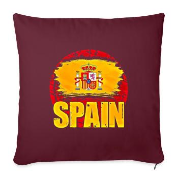Espagne - Housse de coussin décorative 45 x 45 cm - bordeaux - Devant