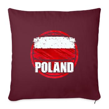 Polen - Sofakissenbezug 45 x 45 cm - Burgunderrot - Vorne