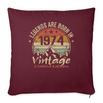 Les Légendes Sont Nées En 1974 - 1974 - Housse de coussin décorative 45 x 45 cm - bordeaux - Devant