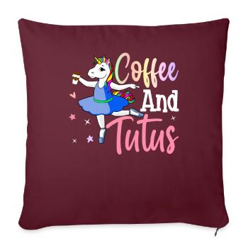 Ballerine de danse classique - Housse de coussin décorative 45 x 45 cm - bordeaux - Devant