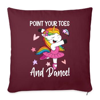 Ballerine de danse classique - Housse de coussin décorative 45 x 45 cm - bordeaux - Devant