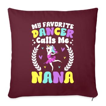 Ballerine de danse classique - Housse de coussin décorative 45 x 45 cm - bordeaux - Devant