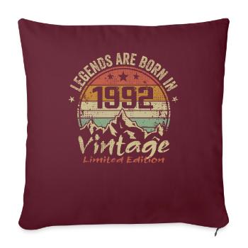 Les Légendes Sont Nées En 1992 - 1992 - Housse de coussin décorative 45 x 45 cm - bordeaux - Devant