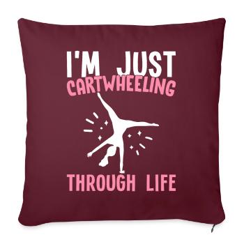 Gymnastique de la roue de charrette Cheerleading - Housse de coussin décorative 45 x 45 cm - bordeaux - Devant