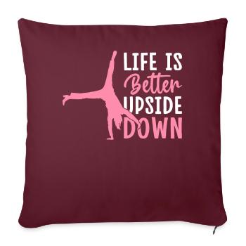 Gymnastique de la roue de charrette Cheerleading - Housse de coussin décorative 45 x 45 cm - bordeaux - Devant