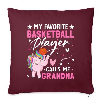 Mamie de basket-ball - Housse de coussin décorative 45 x 45 cm - bordeaux - Devant