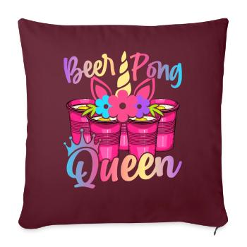 Jeu à boire Beer Pong Girl - Housse de coussin décorative 45 x 45 cm - bordeaux - Devant