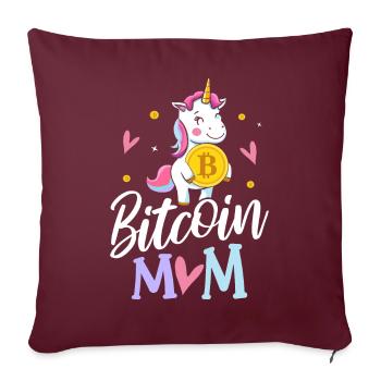 BTC Kryptowährung Krypto Hodl - Sofakissenbezug 45 x 45 cm - Burgunderrot - Vorne