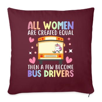 Chauffeur de bus - Housse de coussin décorative 45 x 45 cm - bordeaux - Devant