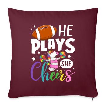 Joueur drôle Pom-pom girl pom-pom girl - Housse de coussin décorative 45 x 45 cm - bordeaux - Devant