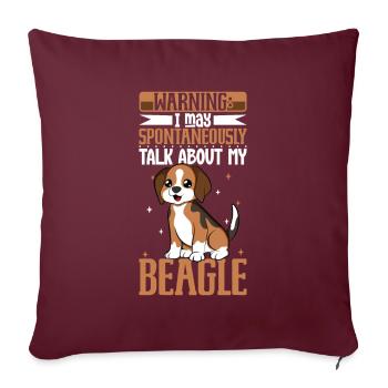 Amoureux du beagle - Housse de coussin décorative 45 x 45 cm - bordeaux - Devant
