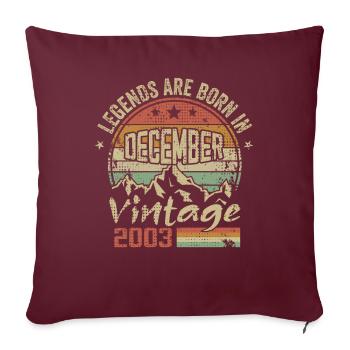 Légendes Sont Nés En Décembre 2003 - 2003 Décembre - Housse de coussin décorative 45 x 45 cm - bordeaux - Devant