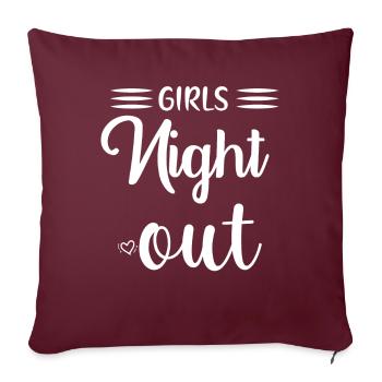 Soirée entre filles pour la fête des filles - Housse de coussin décorative 45 x 45 cm - bordeaux - Devant