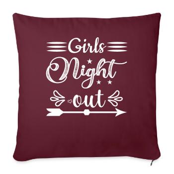 Soirée entre filles pour les filles Soirée festive - Housse de coussin décorative 45 x 45 cm - bordeaux - Devant