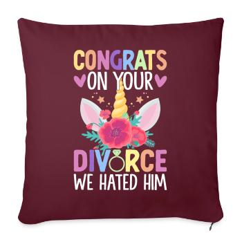 Divorce divorcé - Housse de coussin décorative 45 x 45 cm - bordeaux - Devant
