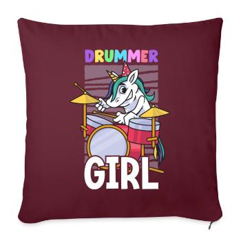 Batteur, Musicien, Amateur de batterie - Housse de coussin décorative 45 x 45 cm - bordeaux - Devant
