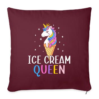 Eiscreme-Mädchen Weibliche Eiscreme-Liebhaberin - Housse de coussin décorative 45 x 45 cm - bordeaux - Devant