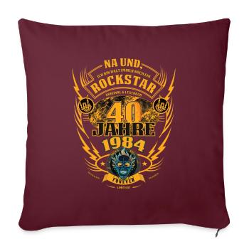 40. Geburtstag 1984 Rock'n Roll für immer Geschenk - Sofakissenbezug 45 x 45 cm - Burgunderrot - Vorne