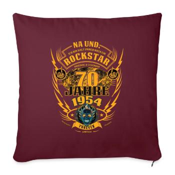 70. Geburtstag 1954 Rock'n Roll für immer Geschenk - Sofakissenbezug 45 x 45 cm - Burgunderrot - Vorne