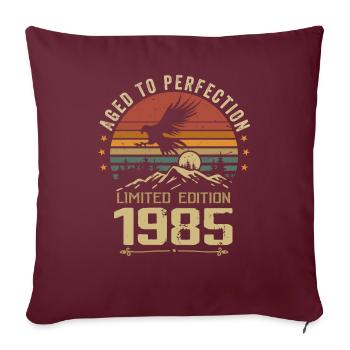 1985 Original Vintage Anniversaire 1985 rétro - Housse de coussin décorative 45 x 45 cm - bordeaux - Devant