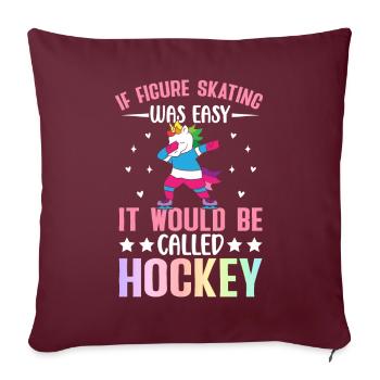Patineur artistique Patinage sur glace - Housse de coussin décorative 45 x 45 cm - bordeaux - Devant