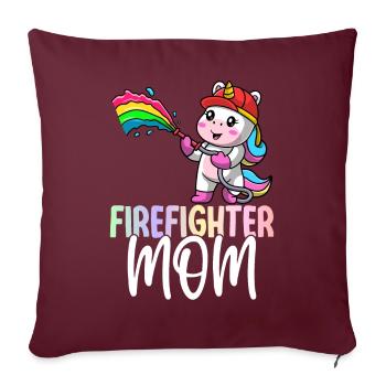 Feuerwehr-Mama - Sofakissenbezug 45 x 45 cm - Burgunderrot - Vorne