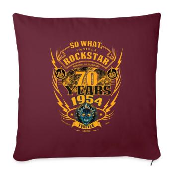70. Geburtstag 1954 Rock'n Roll für immer Geschenk - Sofakissenbezug 45 x 45 cm - Burgunderrot - Vorne