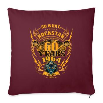 60. Geburtstag 1964 Rock'n Roll für immer Geschenk - Sofakissenbezug 45 x 45 cm - Burgunderrot - Vorne