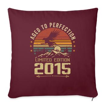 2015 Original Vintage Anniversaire 2015 rétro - Housse de coussin décorative 45 x 45 cm - bordeaux - Devant