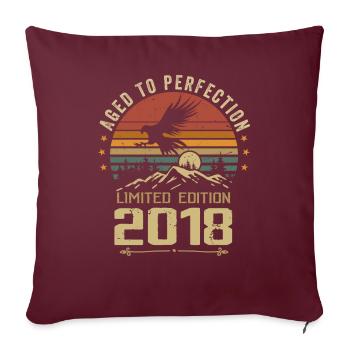 2018 Original Vintage Anniversaire 2018 rétro - Housse de coussin décorative 45 x 45 cm - bordeaux - Devant