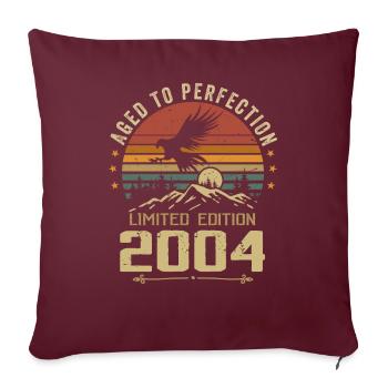 2004 Original Vintage Anniversaire 2004 rétro - Housse de coussin décorative 45 x 45 cm - bordeaux - Devant