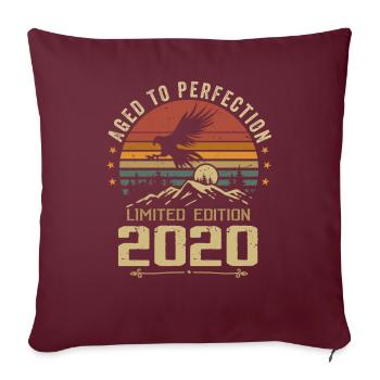 2020 Original Vintage Anniversaire 2020 rétro - Housse de coussin décorative 45 x 45 cm - bordeaux - Devant