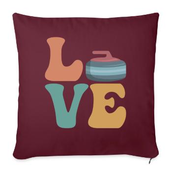 Joueurs de curling Curling Stone - Housse de coussin décorative 45 x 45 cm - bordeaux - Devant
