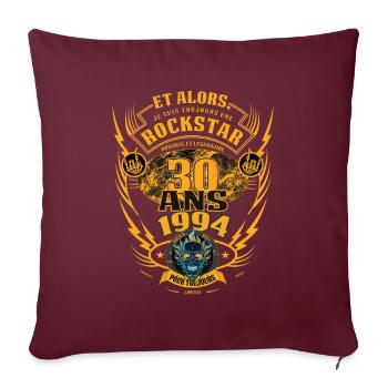 30. Geburtstag 1994 Rock'n Roll für immer Geschenk - Sofakissenbezug 45 x 45 cm - Burgunderrot - Vorne