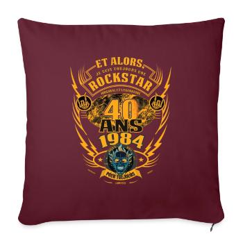 40. Geburtstag 1984 Rock'n Roll für immer Geschenk - Sofakissenbezug 45 x 45 cm - Burgunderrot - Vorne