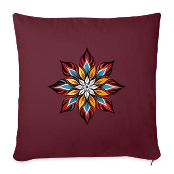 Symbole de givre Étoile de neige Hiver - Housse de coussin décorative 45 x 45 cm - bordeaux - Devant