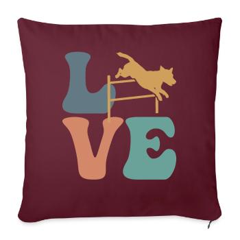 Dresseur de chiens Dog Agility - Housse de coussin décorative 45 x 45 cm - bordeaux - Devant
