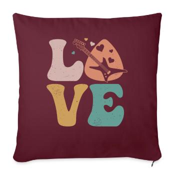 Guitare électrique Guitare électronique Guitariste - Housse de coussin décorative 45 x 45 cm - bordeaux - Devant
