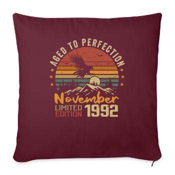 Les Légendes Sont Nées En Novembre 1992 - 1992 - Housse de coussin décorative 45 x 45 cm - bordeaux - Devant