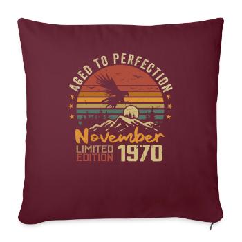 Les Légendes Sont Nées En Novembre 1970 - 1970 - Housse de coussin décorative 45 x 45 cm - bordeaux - Devant