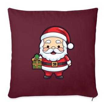 Père Noël Père Noël - Housse de coussin décorative 45 x 45 cm - bordeaux - Devant