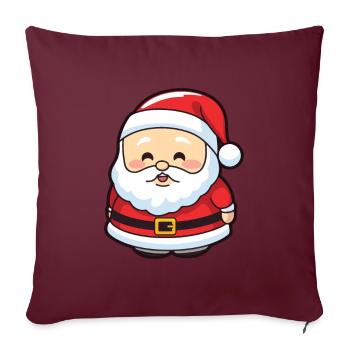 Père Noël drôle de Noël - Housse de coussin décorative 45 x 45 cm - bordeaux - Devant