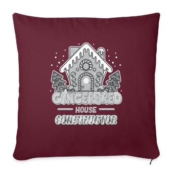 Lebkuchen Haus Konstrukteur Hersteller Geschenk - Sofakissenbezug 45 x 45 cm - Burgunderrot - Vorne