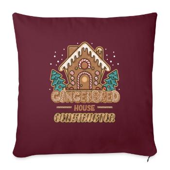 Lebkuchen Haus Konstrukteur Hersteller Geschenk - Sofakissenbezug 45 x 45 cm - Burgunderrot - Vorne