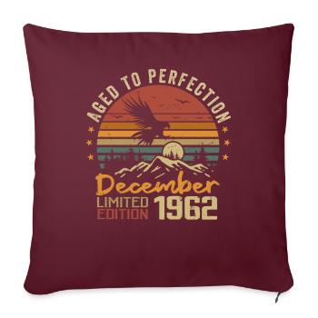 Les Légendes Sont Nées En Décembre 1962 - 1962 - Housse de coussin décorative 45 x 45 cm - bordeaux - Devant
